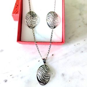 Silver Earrings and Chain